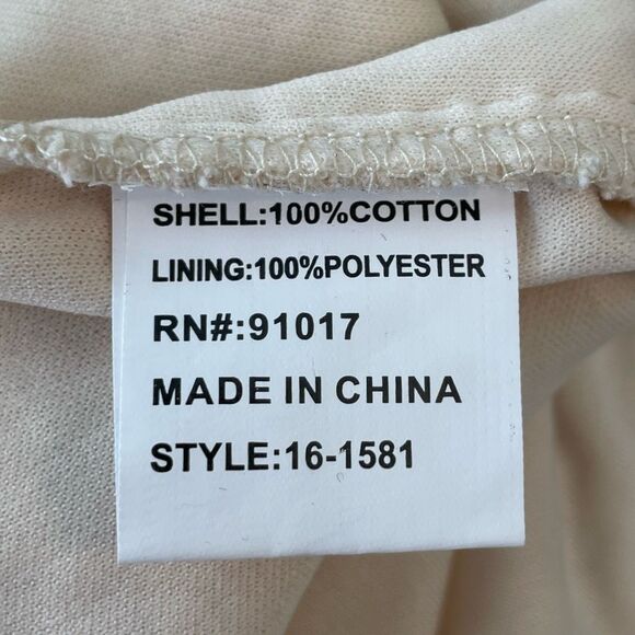 Solitaire Anthropologie Crochet Lace Top Cream Knit Bell Sleeves Full Back Butto - Picture 7 of 9